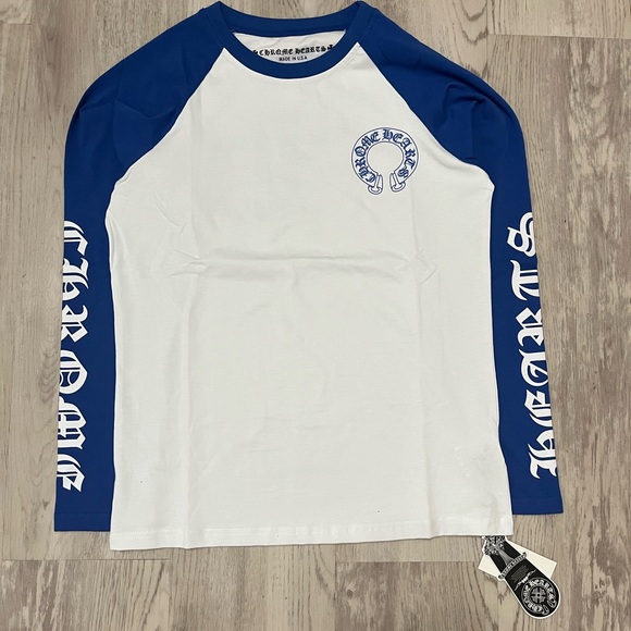Chrome Hearts Other - Chrome Hearts Raglan Baseball Long Sleeve Navy White Graphic Tee